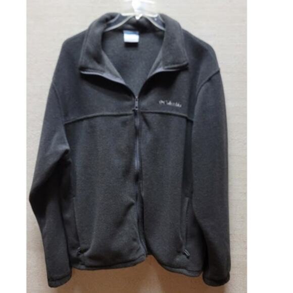 Columbia men's Size XL fleece full zip Gray Long Sleeve Pockets - Picture 1 of 6